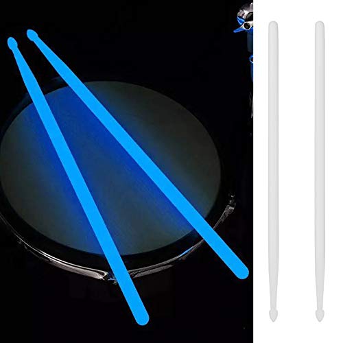 Seprendi 1 Paar 5A Leuchtende Drum Stick Drum Set Fluoreszierende Drumsticks Jazz Drumsticks Bühne Leuchten im Dunkeln Trommel Zubehör Blau von Seprendi