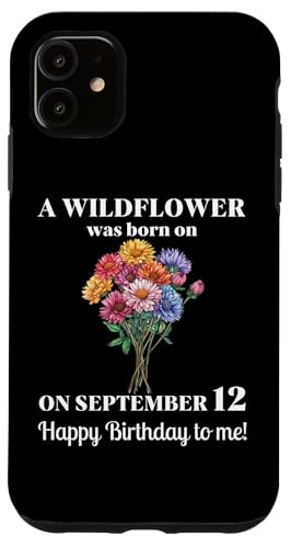 12. September Geburt Blume Aster 12 September Geburtstag Hülle für iPhone 11 von September Birthday Wildflower Designs