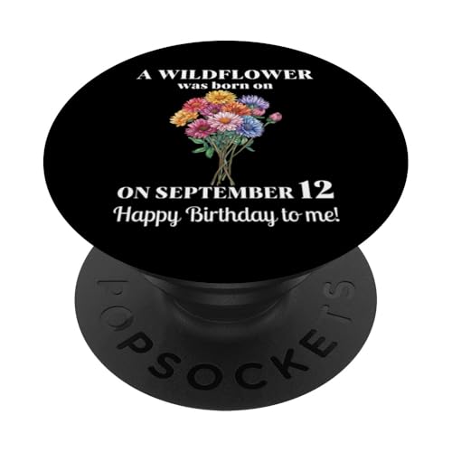 12. September Geburt Blume Aster 12 September Geburtstag PopSockets Klebender PopGrip 12. September Geburt Blume Aster 12 September Geburtstag PopSockets Klebender PopGrip von September Birthday Wildflower Designs