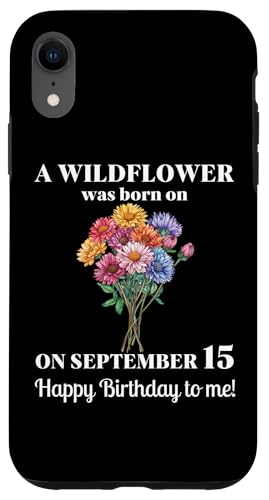 15. September Geburt Blume Aster 15 September Geburtstag Hülle für iPhone XR von September Birthday Wildflower Designs