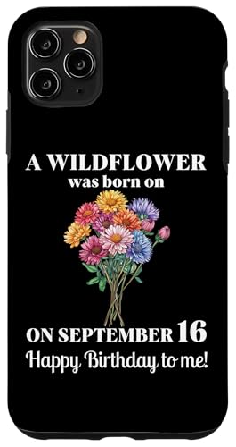 16. September Geburt Blume Aster 16 September Geburtstag Hülle für iPhone 11 Pro Max von September Birthday Wildflower Designs