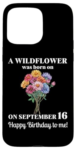 16. September Geburt Blume Aster 16 September Geburtstag Hülle für iPhone 15 Pro Max von September Birthday Wildflower Designs