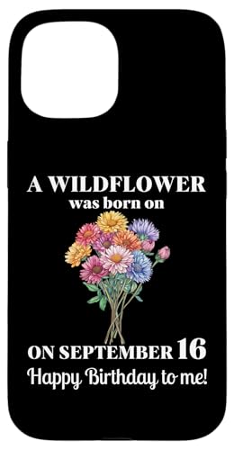 16. September Geburt Blume Aster 16 September Geburtstag Hülle für iPhone 15 von September Birthday Wildflower Designs