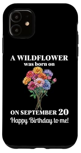 20. September Geburt Blume Aster 20 September Geburtstag Hülle für iPhone 11 von September Birthday Wildflower Designs