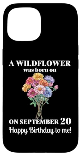 20. September Geburt Blume Aster 20 September Geburtstag Hülle für iPhone 15 von September Birthday Wildflower Designs