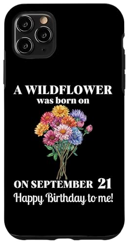21. September Geburt Blume Aster 21. September Geburtstag Hülle für iPhone 11 Pro Max von September Birthday Wildflower Designs