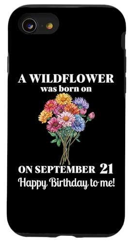 21. September Geburt Blume Aster 21. September Geburtstag Hülle für iPhone SE (2020) / 7 / 8 von September Birthday Wildflower Designs