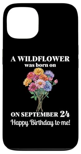 24. September Geburt Blume Aster 24 September Geburtstag Hülle für iPhone 13 von September Birthday Wildflower Designs