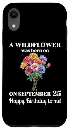 25. September Geburt Blume Aster 25 September Geburtstag Hülle für iPhone XR von September Birthday Wildflower Designs