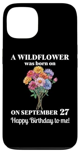 27. September Geburt Blume Aster 27 September Geburtstag Hülle für iPhone 13 von September Birthday Wildflower Designs