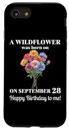 28. September Geburt Blume Aster 28 September Geburtstag Hülle für iPhone SE (2020) / 7 / 8 von September Birthday Wildflower Designs