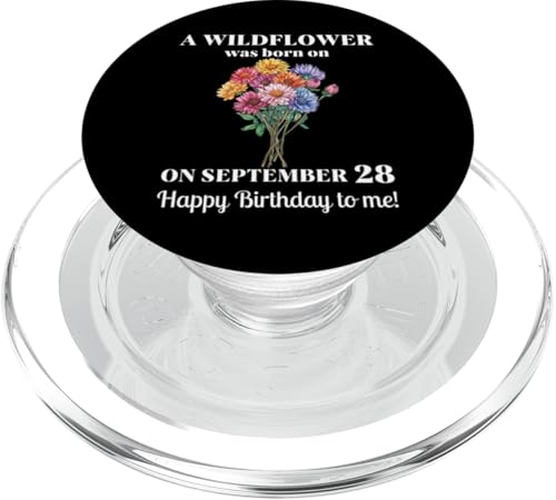 28. September Geburt Blume Aster 28 September Geburtstag PopSockets PopGrip für MagSafe von September Birthday Wildflower Designs