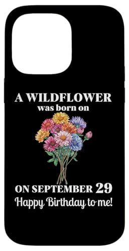 29. September Geburt Blume Aster 29 September Geburtstag Hülle für iPhone 14 Pro Max von September Birthday Wildflower Designs