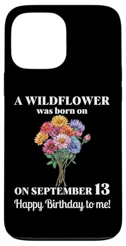 September 13. Geburt Blume Aster 13 September Geburtstag Hülle für iPhone 13 Pro Max von September Birthday Wildflower Designs