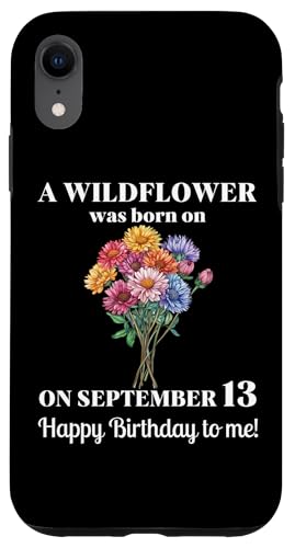 September 13. Geburt Blume Aster 13 September Geburtstag Hülle für iPhone XR von September Birthday Wildflower Designs