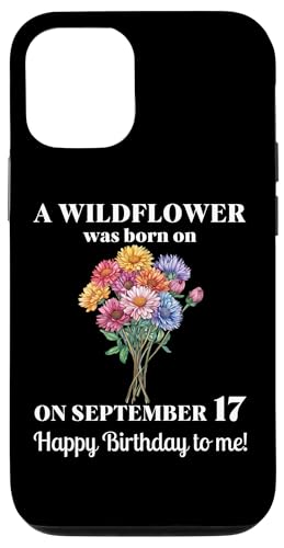 September 17. Geburt Blume Aster 17 September Geburtstag Hülle für iPhone 12/12 Pro von September Birthday Wildflower Designs
