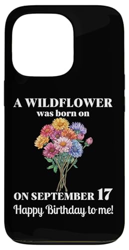 September 17. Geburt Blume Aster 17 September Geburtstag Hülle für iPhone 13 Pro von September Birthday Wildflower Designs