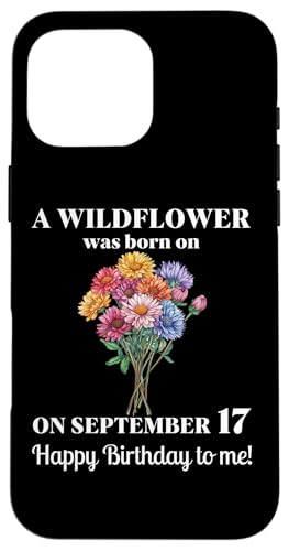September 17. Geburt Blume Aster 17 September Geburtstag Hülle für iPhone 16 Pro Max von September Birthday Wildflower Designs