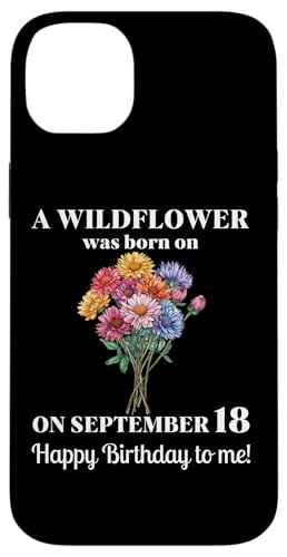 September 18. Geburt Blume Aster 18 September Geburtstag Hülle für iPhone 14 Plus von September Birthday Wildflower Designs