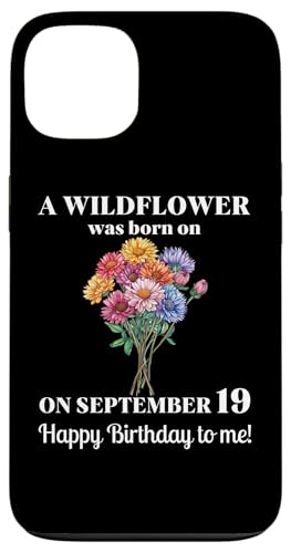 September 19. Geburt Blume Aster 19 September Geburtstag Hülle für iPhone 13 von September Birthday Wildflower Designs