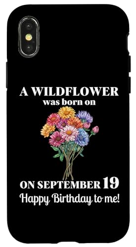 September 19. Geburt Blume Aster 19 September Geburtstag Hülle für iPhone X/XS von September Birthday Wildflower Designs