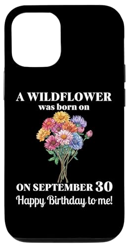September 30. Geburt Blume Aster 30. September Geburtstag Hülle für iPhone 12/12 Pro von September Birthday Wildflower Designs