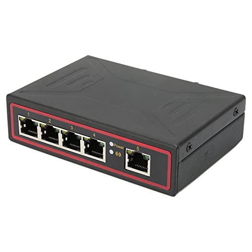 5 Port Ethernet Din Schienen Switch, Industrietaugliches Design, Schnelle und Zuverlässige Verbindung, Redundante Din Schienen Stromversorgung, Temperaturschalter Widersteht Hohen Vibrationen von Septpenta