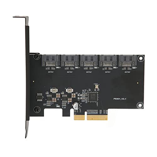 5 Port SATA3.0 Erweiterungskarte, 32 Gbit/S Motherboard PCI Express X4 X8 X16 Steckplatz, 6 Gbps Übertragungsrate Plug and Play Desktop Computer für Windows von Septpenta