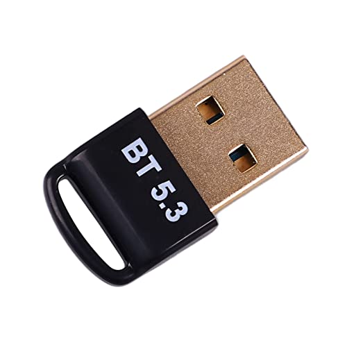 Bluetooth Adapter für PC, 5.3 Bluetooth Dongle, Wirklich Plug and Play Mini Dongle Empfänger und Sender, Verzögerungsfreier Vergoldeter Stecker für Desktop, Laptop, Maus, Tastatur von Septpenta