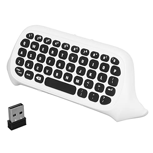 Controller Tastatur für Xbox Series X Series S One One S, Silikontasten, mit Headset und 3,5 MM Audiobuchse, Gaming Chatpad Tastatur mit 2,4 GHz USB Empfänger(Weiß) von Septpenta