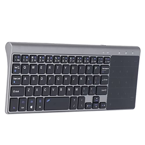 Kabellose 2,4 G Tastatur, Tastatur mit 59 Tasten Und Umschaltbarem Touchpad, Plug And Play, Unterstützt Windows, Android, Betriebssysteme, Tragbare Ultradünne Tastatur für Computer, Fernseher von Septpenta