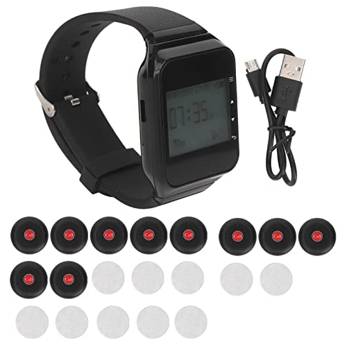 Kabelloser Pfleger Uhrenempfänger, Restaurant Pager System, LCD Display, 10 Sender und EIN Empfänger, Einzel Oder Listenanzeigemodus, Zeitanzeige, Vibration und Summer für Zuhause Kabelloser Pfleger Uhrenempfänger, Restaurant Pager System, LCD Display, 10 Sender und EIN Empfänger, Einzel Oder Listenanzeigemodus, Zeitanzeige, Vibration und Summer für Zuhause von Septpenta
