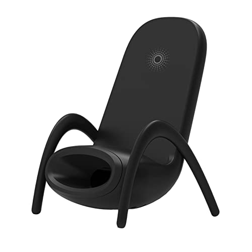 Kabelloses Ladegerät, 15 W Schnelle Kabellose Ladestation, Kombinierte Große Spule Einstellbar, Schönes Aussehen, Kompatibel mit Phone8, 8 Plus, X Usw(Schwarz) von Septpenta