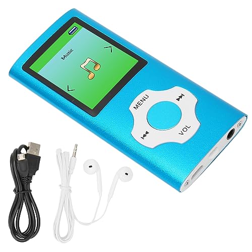 MP3 Player, MP3 Musik Player mit 32 GB Speicher, SD Karte, Schlanker, Klassischer Digitaler LCD Bildschirm mit 1, 8 Zoll, Musik MP3 Player für Kinder mit Lautsprecher, FM Radio Aufnahme(Azurblau) von Septpenta