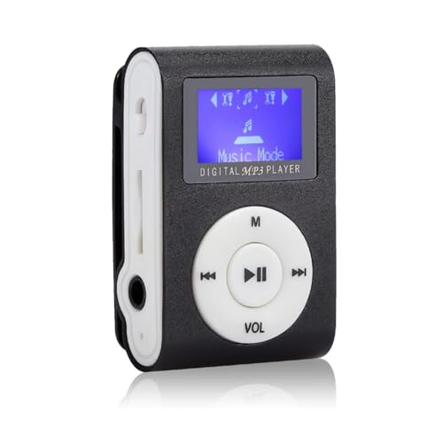 MP3 Player, Unterstützt Speicherkartenspeicherung, mit 3,5 MM Kopfhörer und Metallclip, Zufalls und Endloswiedergabe, 0,8 Zoll LCD Mini MP3 Musikplayer für Sport von Septpenta