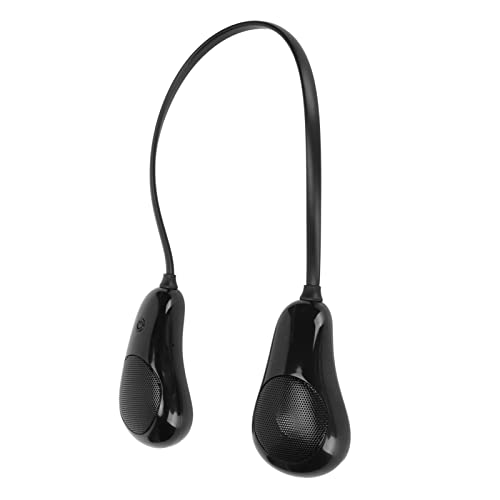 Neckband Bluetooth Lautsprecher, Eingebauter 2 2.5W Lautsprecher, Echter 3D Stereo Sound, Leichtes Design, Tragbarer Kabelloser Lautsprecher mit Geräuschunterdrückung für Zuhause, Sport(Schwarz) von Septpenta