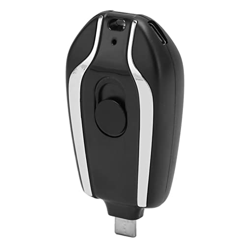 Portable Mini Mobile Power, Einziehbares Notfall Ladegerät mit Integriertem USB C Anschluss, Tragbares Schlüsselanhänger Telefon Ladegerät für Mini Handy Notstrom(Schwarz) von Septpenta