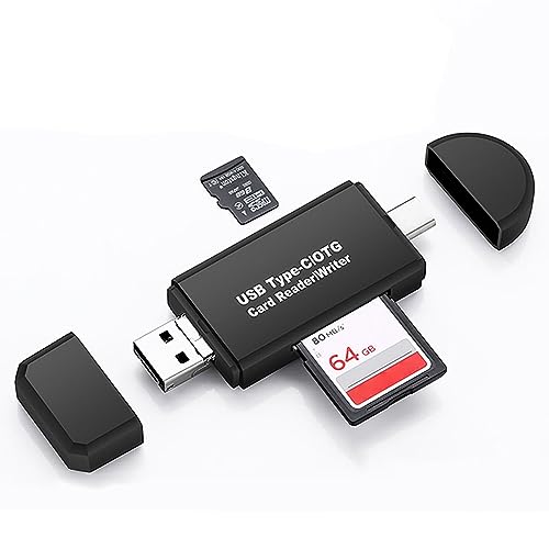 SD Kartenleser 3 in 1, USB 2.0 Karten Hub Adapter 480 Mbit/S, Multiport Kartenadapter, Weitgehend Kompatibler Speicherkartenleser für Telefoncomputer von Septpenta