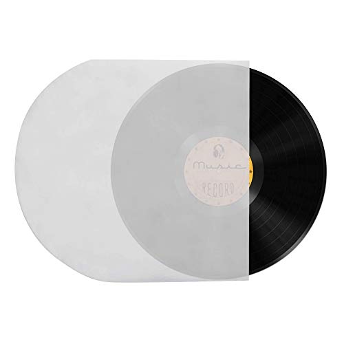 Septpenta Antistatische Schallplatten Innenhüllen für 10 Zoll, Schützen Schallplatten Vor Staub und Kratzern, Vermeiden Datenkorruption, Antistatisch, Drehbare CD Player Schutztasche (100 Stück) von Septpenta