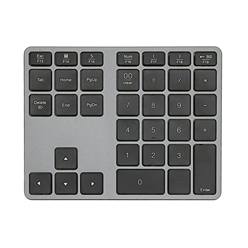 Septpenta Bluetooth Nummernblock, Schlanke Externe Nummernblock Tastatur mit 35 Tasten, Kabelloser BT5.0 Nummernblock, Integrierter 300 mAh, Typ C Ladekabel für OS X Laptops und Win Systeme, Desktops von Septpenta