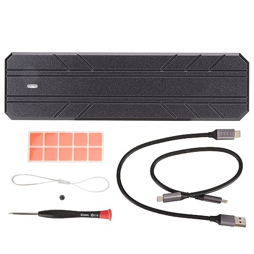Septpenta M.2 Nvme SSD Gehäuse, USB Externes Nvme SSD Gehäuse, für Nvme SSD Größe 2280 (Bis zu 2 TB), 10 Gbit/S Plug and Play SSD Gehäuse, Aluminiumgehäuse von Septpenta