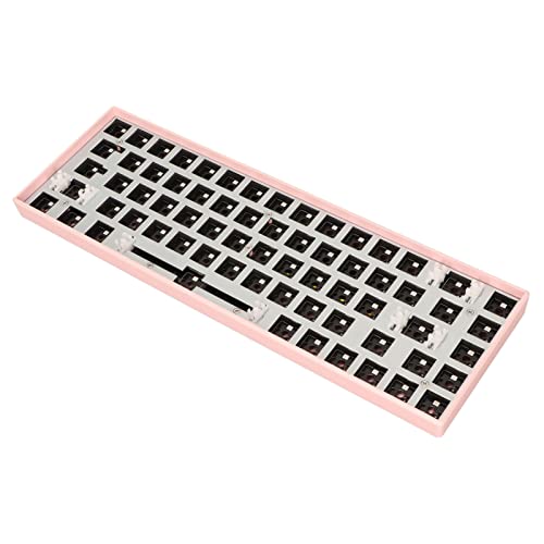 Septpenta Mechanische DIY Tastatur mit 68 Tasten, Schalter, Hot Swap Schaft, ABS Gehäuse, Doppellagiges PCB Panel, DREI Modi, für Alle Umgebungen, Zu Hause und Im Büro(Rosa) von Septpenta