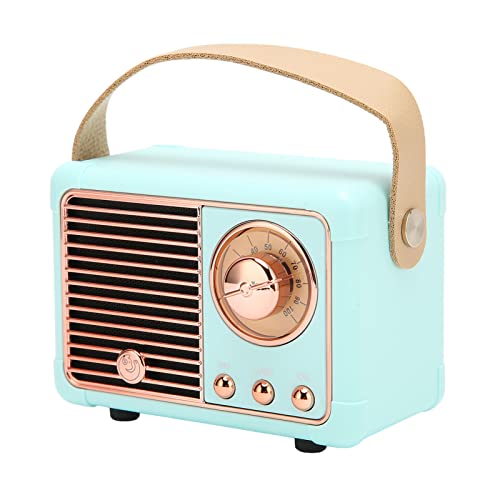 Septpenta Retro Bluetooth Lautsprecher, Drahtloser Mini Lautsprecher, 360° Stereo Sound Effekt, Mehrere Spielmodi, HiFi Sound, Geringer Stromverbrauch, Tragbarer Retro Lautsprecher für Zuhause(Blau) von Septpenta