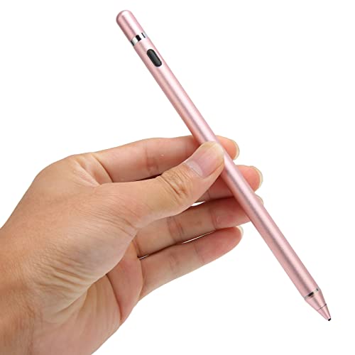 Septpenta Stylus Pen, 2 in 1 Touchscreen Stift, Hohe Genauigkeit und Empfindlichkeit, Leichtes Messing Tablet Touchscreen Stylus, Reibungsloses Schreiben, USB Wiederaufladbar (Rosa) von Septpenta