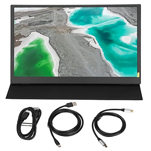 Septpenta Tragbarer 15,6 Zoll Monitor mit HDR Rendering Technologie, 3 in 1 Anzeigemodus, Eingebauten Zwei 2 W Lautsprechern und Einem 3,5 MM Kopfhöreranschluss für Handys, Laptops von Septpenta