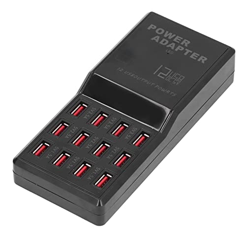 Septpenta USB Ladegerät mit Mehreren Anschlüssen, 12 Geräte Gleichzeitig Laden, Plug and Play, 5 V Netzteil, USB Ladestation mit 12 Anschlüssen für MP3, MP4, IPDA, DV, Handy, Digitalkamera(EU) von Septpenta