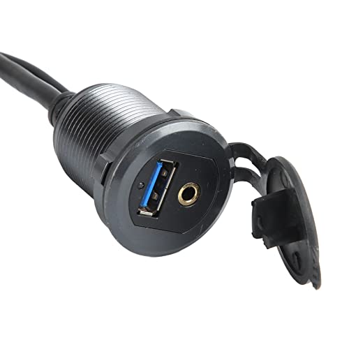 USB 3.0 Stecker Zu Buchse AUX Flush Mount Autohalterung Verlängerungskabel, mit LED Anzeige, Schnelle Übertragung, Autohalterung Flush Kabel für Auto, LKW, Boot, Motorrad Armaturenbrett Panel von Septpenta