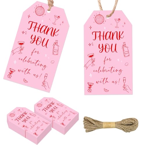 Serencatcher 50 Stück rosa Cocktail-Dankeschön-Etiketten mit Schnur, lustiges Dankeschön für das Feiern mit uns, Karton-Geschenkanhänger, 4,8 x 8,9 cm, für Junggesellinnenabschiede, Gastgeschenke Serencatcher 50 Stück rosa Cocktail-Dankeschön-Etiketten mit Schnur, lustiges Dankeschön für das Feiern mit uns, Karton-Geschenkanhänger, 4,8 x 8,9 cm, für Junggesellinnenabschiede, Gastgeschenke von Serencatcher