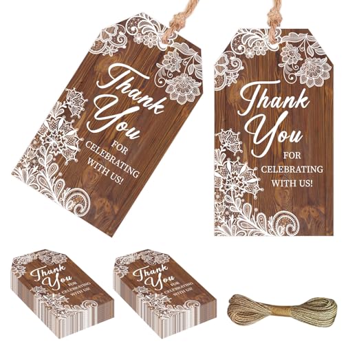 Serencatcher Dankeschön-Anhänger aus Holz und Spitze, rustikale Dankeschön-Geschenkanhänger mit Schnur, 4,8 x 8,9 cm, für Hochzeit, Brautparty, Babyparty, Geburtstag, Party, 50 Stück Serencatcher Dankeschön-Anhänger aus Holz und Spitze, rustikale Dankeschön-Geschenkanhänger mit Schnur, 4,8 x 8,9 cm, für Hochzeit, Brautparty, Babyparty, Geburtstag, Party, 50 Stück von Serencatcher