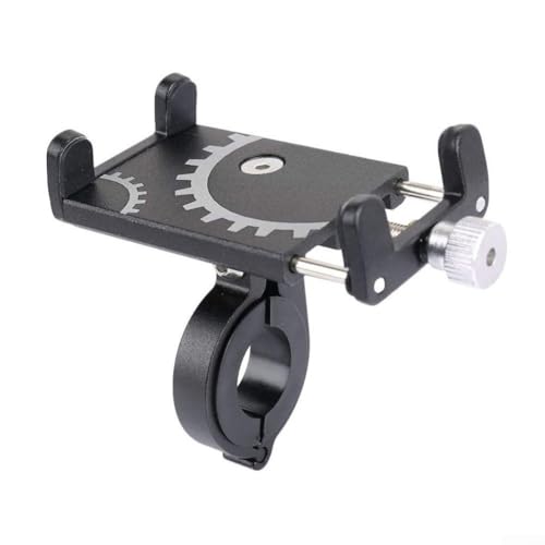 Handyhalterung aus Aluminiumlegierung, 9 x 5,2 x 2,7 cm, 360-Grad-Rotation, für Motorräder (schwarz) von Serenophile